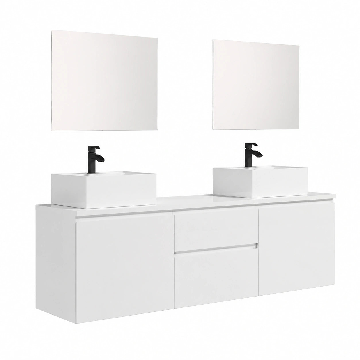 Ensemble de meubles de salle de bain, coloris blanc, pour la salle de bain