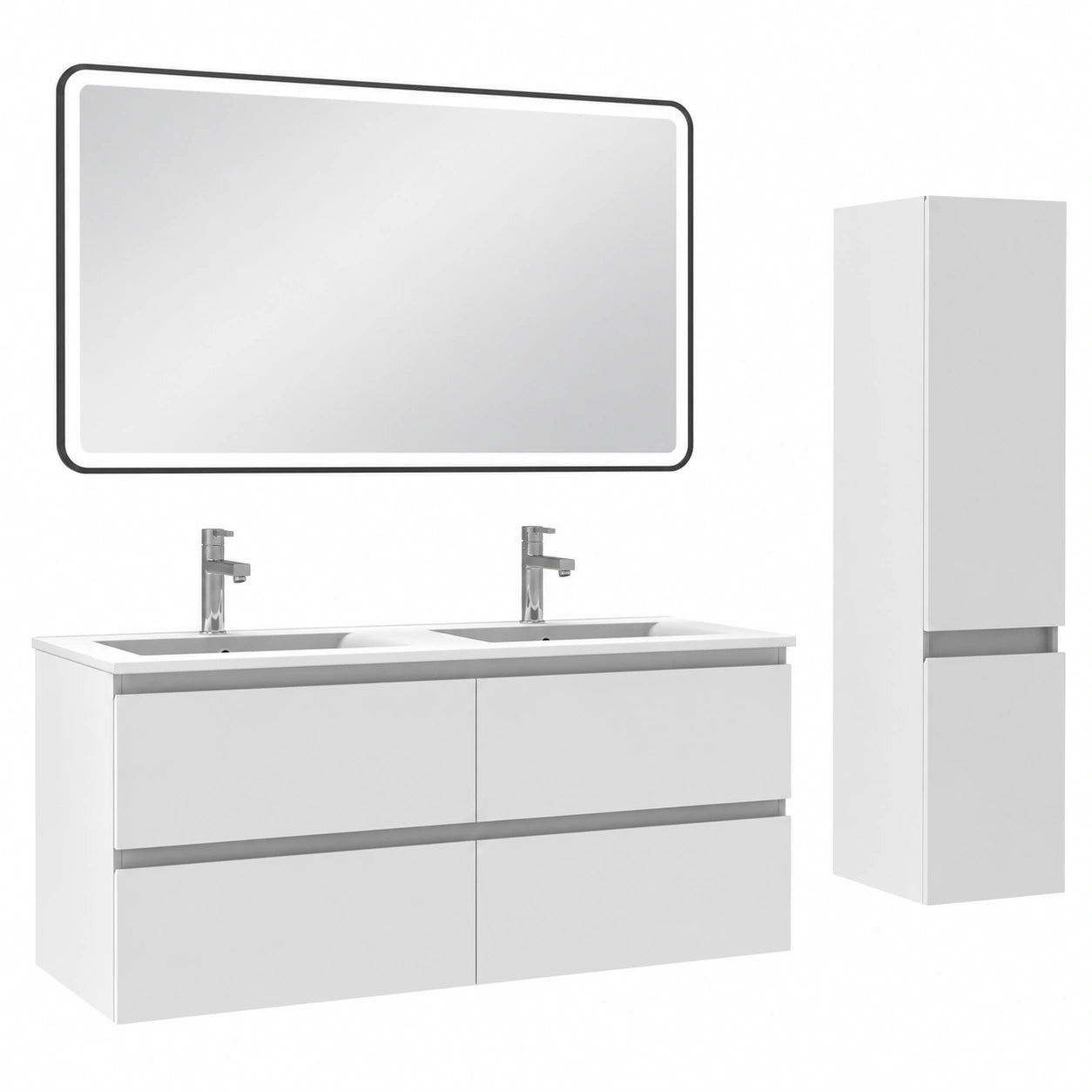 Ensemble de meubles de salle de bain, coloris blanc, pour la salle de bain