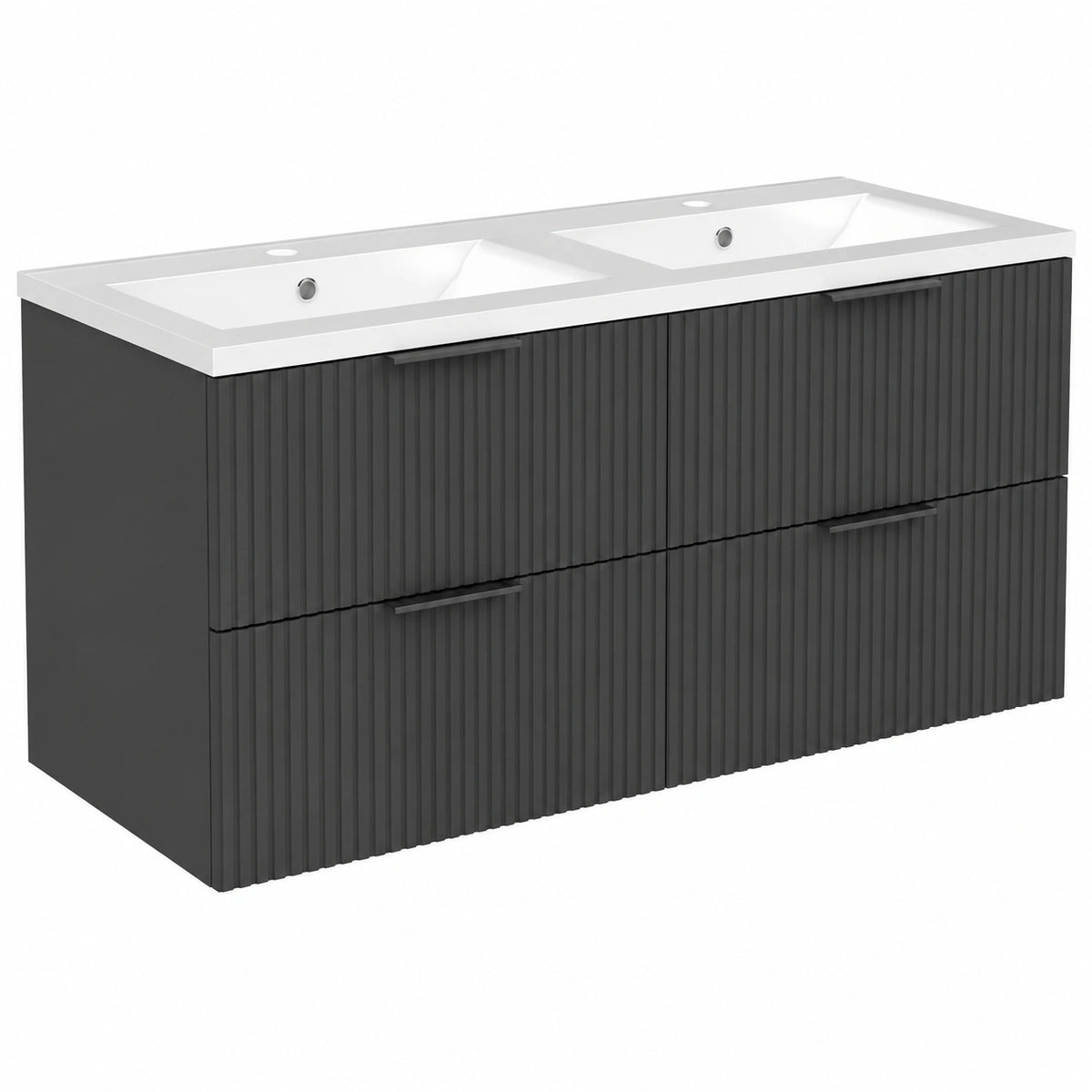 Ensemble de meubles de salle de bain, avec tiroirs, coloris anthracite, pour la salle de bain
