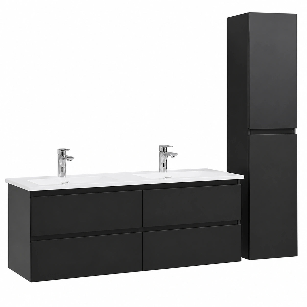 Ensemble de meubles de salle de bain, coloris noir, pour la salle de bain