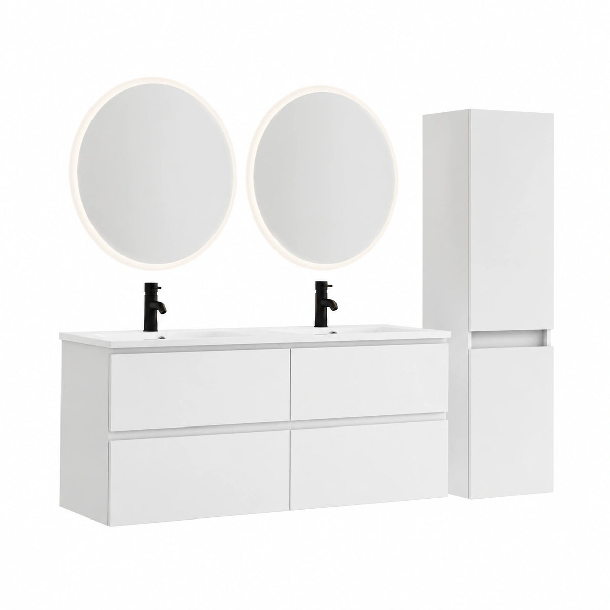 Ensemble de meubles de salle de bain, coloris blanc, pour la salle de bain