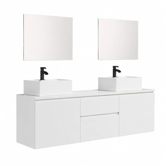 Ensemble de meubles de salle de bain, coloris blanc, pour la salle de bain
