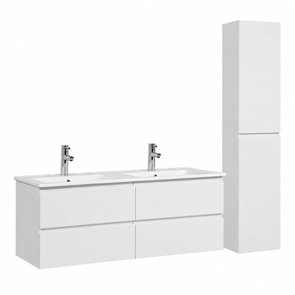 Ensemble de meubles de salle de bain, coloris blanc, pour la salle de bain