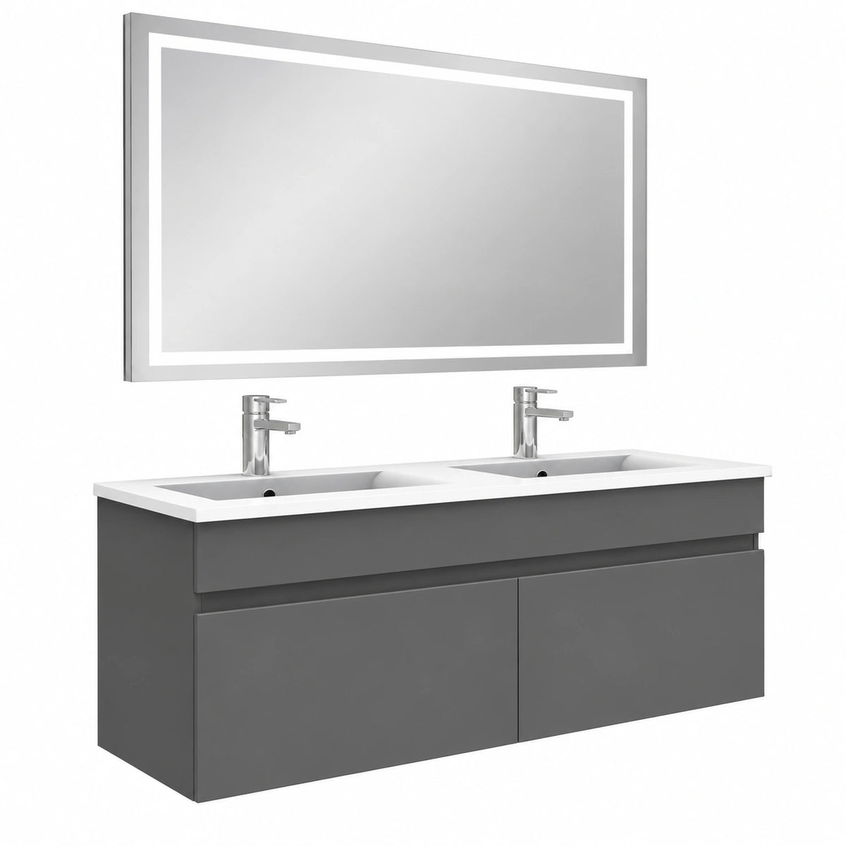 Ensemble de meubles de salle de bain, coloris anthracite, pour la salle de bain