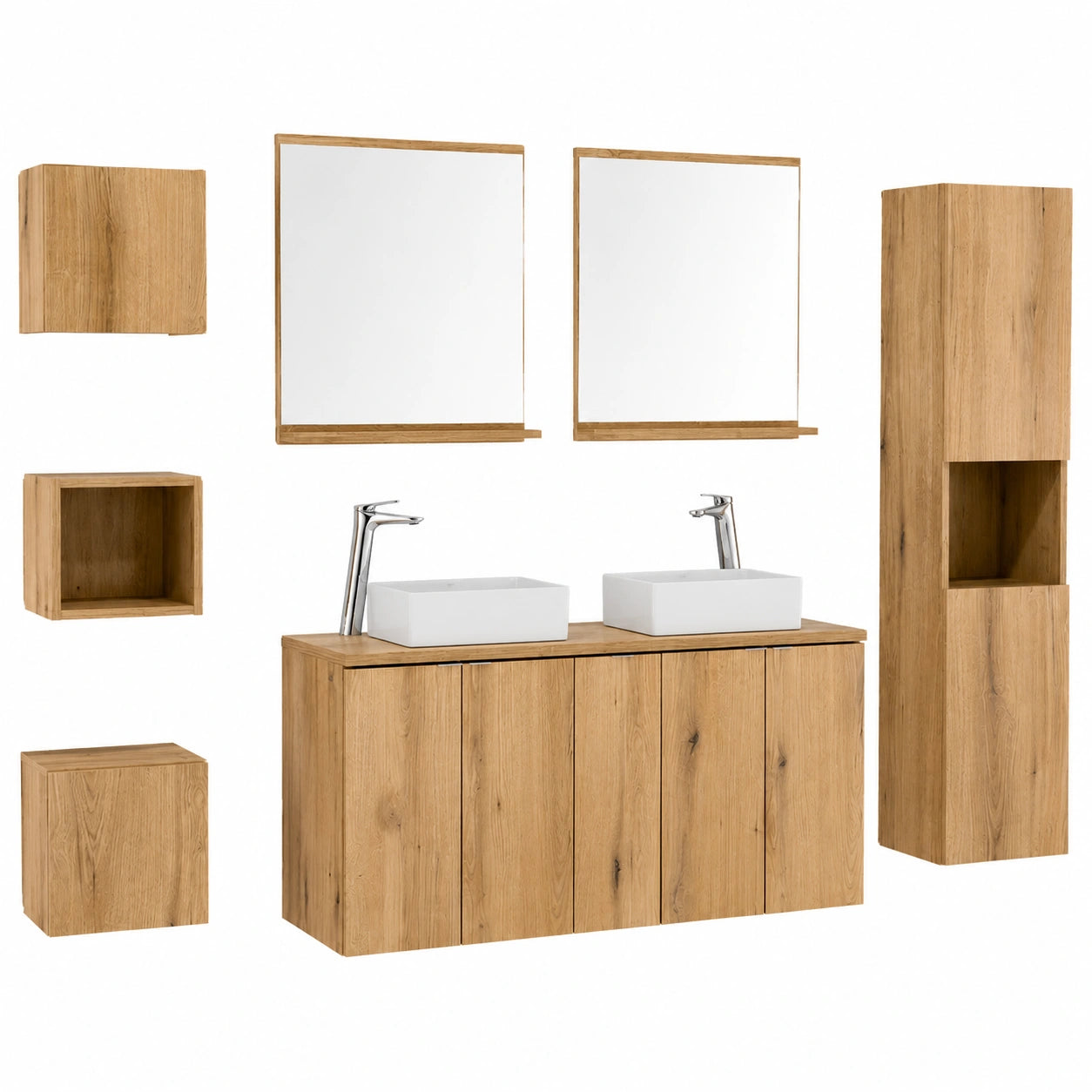 Ensemble de meubles de salle de bain, en chêne, pour la salle de bain