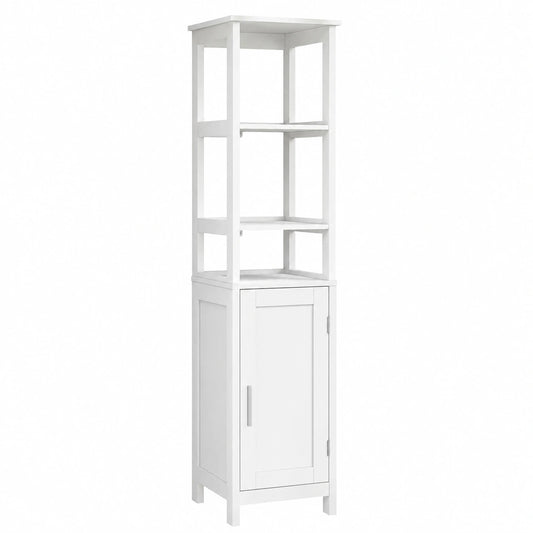Armoire, en panneaux de bois, avec étagères, coloris blanc, 30 x 30 x 163 cm, pour la chambre