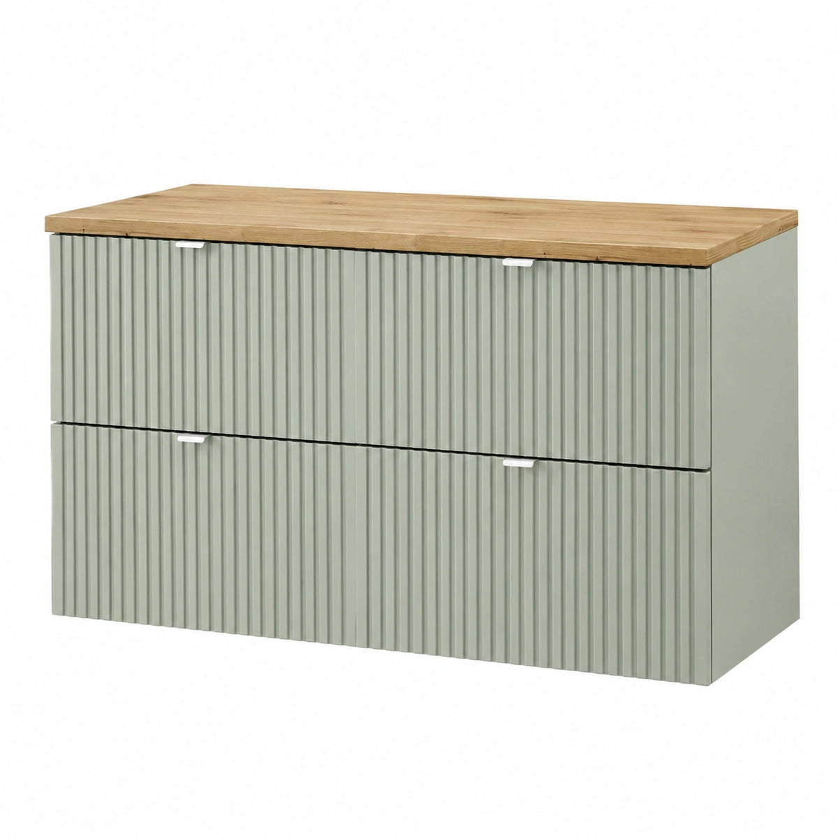 Ensemble de meubles de salle de bain, en chêne, coloris vert, pour la salle de bain