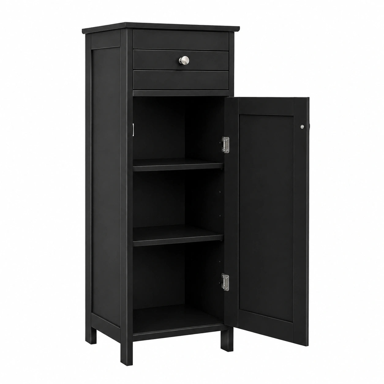 Armoire, réglable, avec rangement, avec tiroirs, en panneaux de bois, coloris noir, 35,5 x 30,5 x 88 cm, pour la chambre