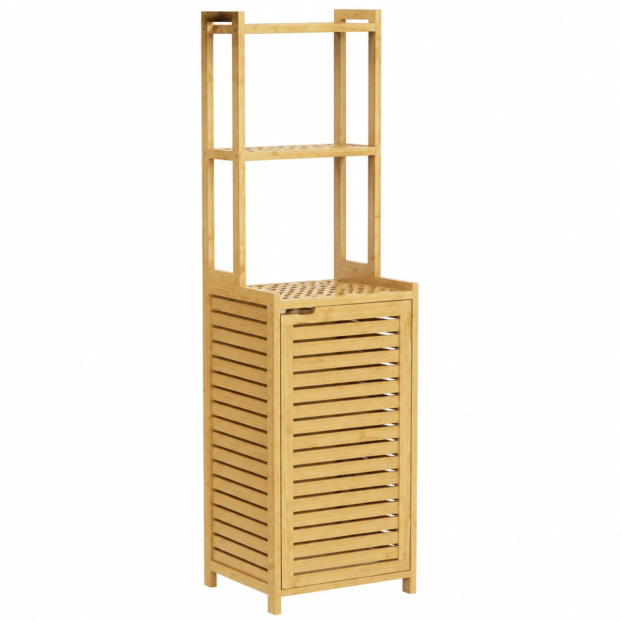 Ensemble de meubles de salle de bain, en bambou, coloris naturel, 38,5 x 33 x 170 cm, pour la salle de bain