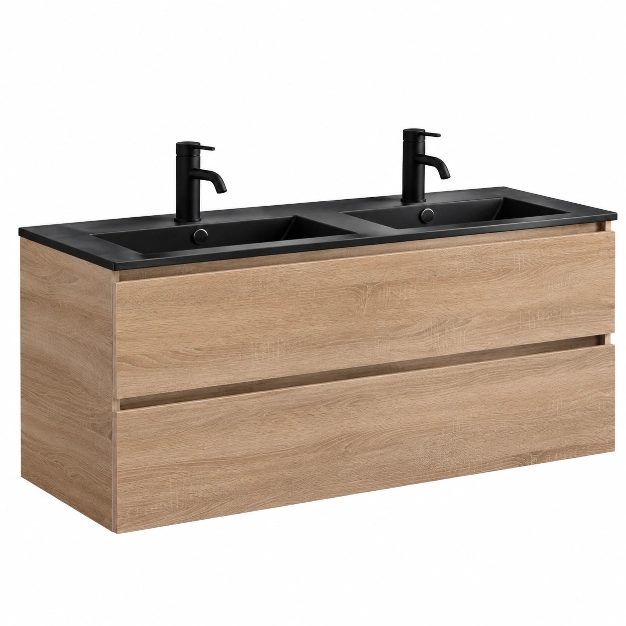 Ensemble de meubles de salle de bain, en chêne, coloris noir, pour la salle de bain